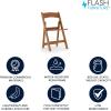 Flash Furniture Hercules Commercial Indoor/Outdoor Folding Event Chair, Wood Look, Weather-Resistant, Lightweight Design, Versatile Use, Set of 4, Black(Chestnut)