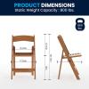 Flash Furniture Hercules Commercial Indoor/Outdoor Folding Event Chair, Wood Look, Weather-Resistant, Lightweight Design, Versatile Use, Set of 4, Black(Chestnut)