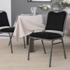 Flash Furniture Hercules Stacking Banquet Chairs with Padded Seats, Vinyl Upholstered Event Chair with 500-lb. Static Weight Capacity, Set of 4, Black(1 Pack)