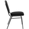 Flash Furniture Hercules Stacking Banquet Chairs with Padded Seats, Vinyl Upholstered Event Chair with 500-lb. Static Weight Capacity, Set of 4, Black(1 Pack)