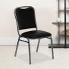 Flash Furniture Hercules Stacking Banquet Chairs with Padded Seats, Vinyl Upholstered Event Chair with 500-lb. Static Weight Capacity, Set of 4, Black(4 Pack)