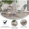 Flash Furniture Marseille Indoor/Outdoor Commercial Bistro Set – Tempered Glass Top Table – 2 Chairs – Textilene – Lt NAT Bamboo Print Aluminum Frame – Blk/Wht(Black & White Textilene/Light Natural Frame)