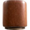 Flash Furniture Myles Upholstered Barrel Chair, Commercial 360° Swivel Club Style Chair, Nail Head Trim, Brushed Metallic Vinyl Wrapped Metal Base, Brown LeatherSoft(Brown)
