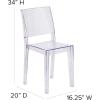 Flash Furniture Phantom Series Transparent Indoor-Outdoor Stacking Side Chair with Floor Protector Rubber Glides(Set of 1)
