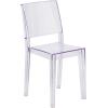 Flash Furniture Phantom Series Transparent Indoor-Outdoor Stacking Side Chair with Floor Protector Rubber Glides(Set of 1)