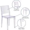 Flash Furniture Phantom Series Transparent Indoor-Outdoor Stacking Side Chair with Floor Protector Rubber Glides(Set of 1)