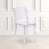 Flash Furniture Phantom Series Transparent Indoor-Outdoor Stacking Side Chair with Floor Protector Rubber Glides(Set of 1)