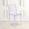 Flash Furniture Phantom Series Transparent Indoor-Outdoor Stacking Side Chair with Floor Protector Rubber Glides(Set of 4)