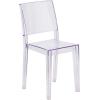 Flash Furniture Phantom Series Transparent Indoor-Outdoor Stacking Side Chair with Floor Protector Rubber Glides(Set of 4)