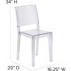 Flash Furniture Phantom Series Transparent Indoor-Outdoor Stacking Side Chair with Floor Protector Rubber Glides(Set of 4)