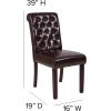 Flash Furniture Set of 6 Hercules Series Brown LeatherSoft Parsons Chairs with Rolled Back, Accent Nail Trim and Walnut Finish