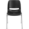 Flash Furniture 5 Pack HERCULES Series 880 lb. Capacity Black Ergonomic Shell Stack Chair with Chrome Frame and 18” Seat Height(Black Plastic/Chrome Frame)