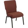 Flash Furniture Advantage 20.5 in. Cinnamon Molded Foam Church Chair(Cinnamon Fabric/Gold Vein Frame)