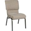 Flash Furniture Advantage Mixed Tan Church Chair 20.5 in. Wide(Mixed Tan Fabric/Gold Vein Frame)