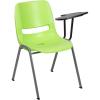Flash Furniture HERCULES Series 880 lb. Capacity Black Ergonomic Shell Stack Chair with Black Frame(Green)