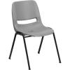 Flash Furniture HERCULES Series 880 lb. Capacity Black Ergonomic Shell Stack Chair with Black Frame(Grey)