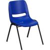 Flash Furniture HERCULES Series 880 lb. Capacity Black Ergonomic Shell Stack Chair with Black Frame(Navy Plastic/Black Frame)