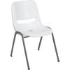 Flash Furniture HERCULES Series 880 lb. Capacity Black Ergonomic Shell Stack Chair with Black Frame(White)