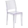 Flash Furniture Phantom Series Transparent Indoor-Outdoor Stacking Side Chair with Floor Protector Rubber Glides(Set of 1)