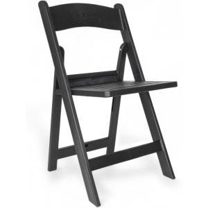 Flash Furniture Hercules Commercial Indoor/Outdoor Folding Event Chair, Wood Look, Weather-Resistant, Lightweight Design, Versatile Use, Set of 4, Black(Black)