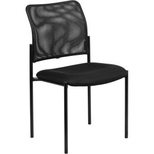 Flash Furniture Jana Comfort Black Mesh Stackable Steel Side Chair(Contemporary)