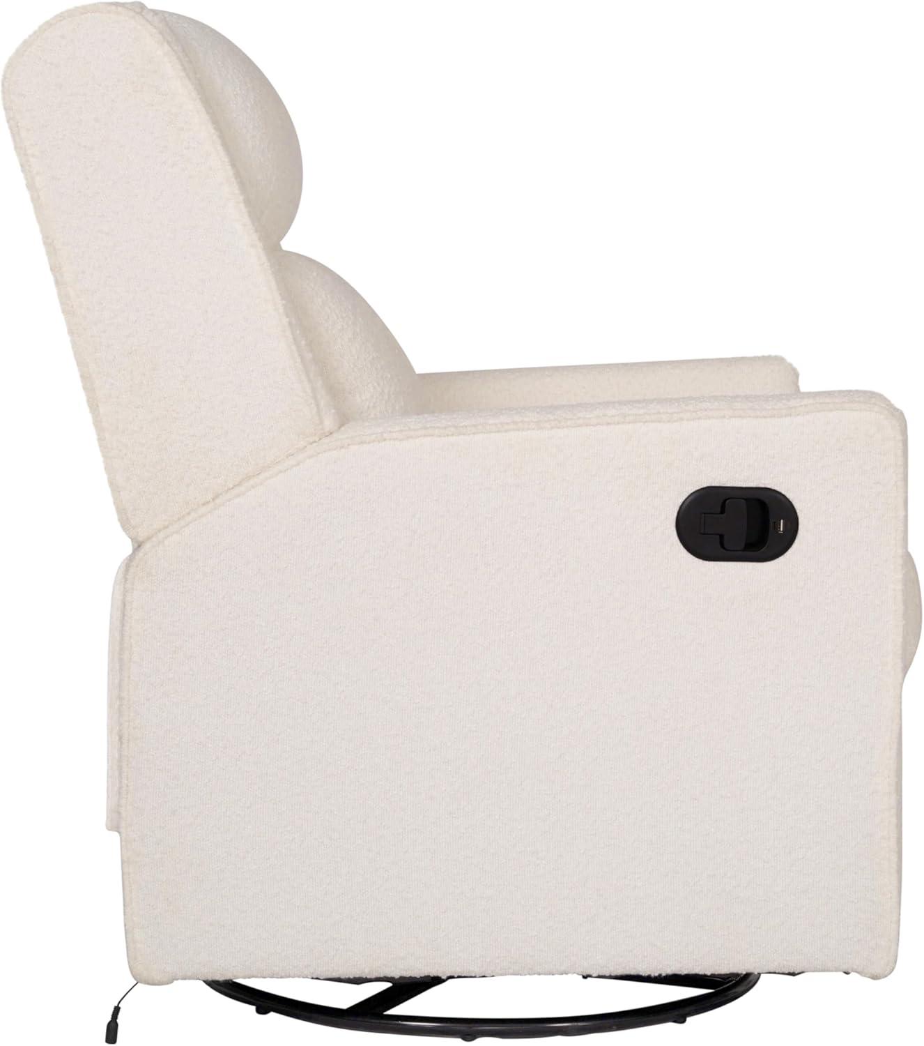 image:imageFlash Furniture Cash Swivel Manual Glider Rocker Recliner Chair USBUSBC Charging Ports 270 Degree Swivel Perfect for Living Room or Nursery OffWhite BoucleOffwhite Boucle