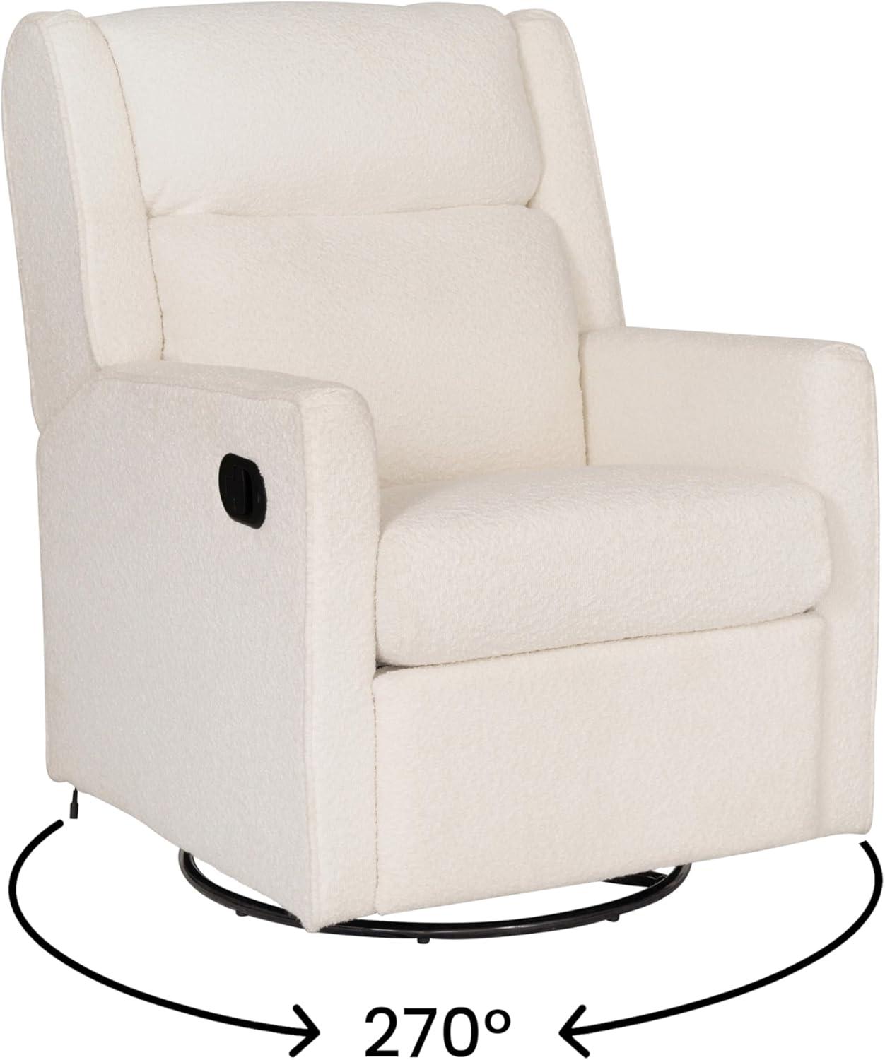 image:imageFlash Furniture Cash Swivel Manual Glider Rocker Recliner Chair USBUSBC Charging Ports 270 Degree Swivel Perfect for Living Room or Nursery OffWhite BoucleOffwhite Boucle