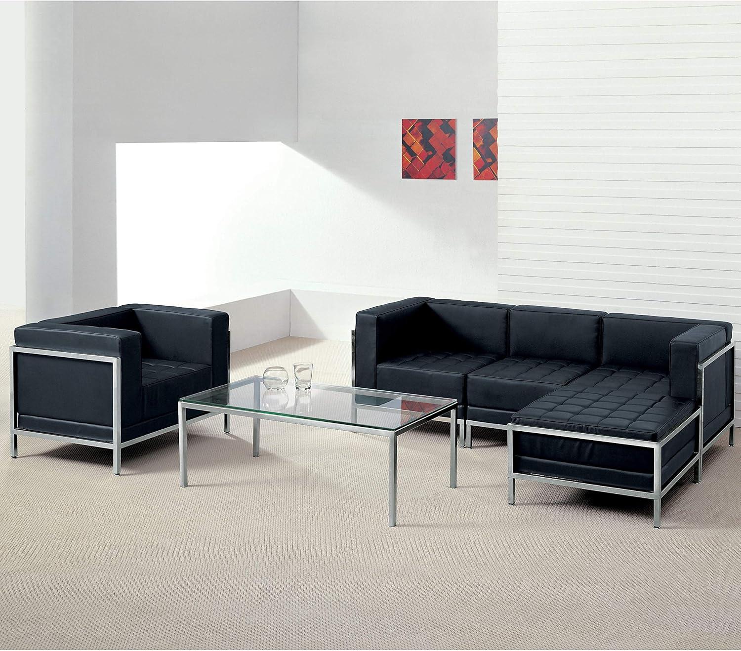 image:imageFlash Furniture HERCULES Imagination Series Contemporary Black LeatherSoft Chair with Encasing FrameBlack