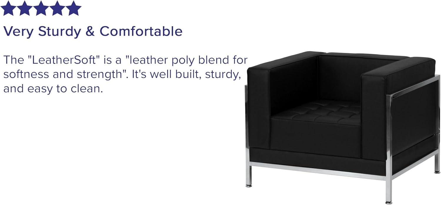 image:imageFlash Furniture HERCULES Imagination Series Contemporary Black LeatherSoft Chair with Encasing FrameBlack