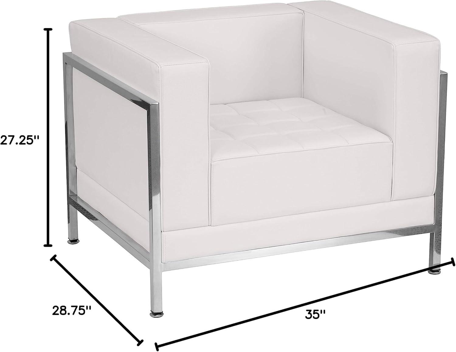 image:imageFlash Furniture HERCULES Imagination Series Contemporary Black LeatherSoft Chair with Encasing FrameMelrose White