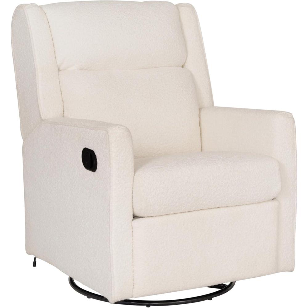 image:imageFlash Furniture Cash Swivel Manual Glider Rocker Recliner Chair USBUSBC Charging Ports 270 Degree Swivel Perfect for Living Room or Nursery OffWhite BoucleOffwhite Boucle