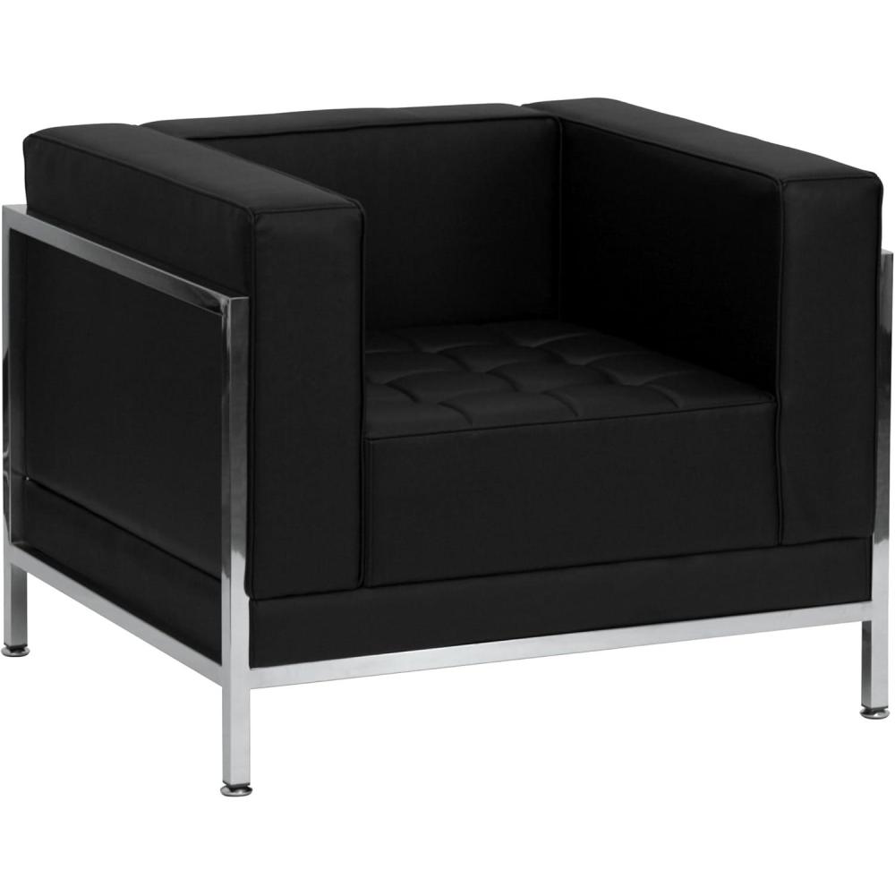 image:imageFlash Furniture HERCULES Imagination Series Contemporary Black LeatherSoft Chair with Encasing FrameBlack