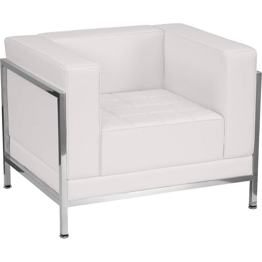 image:imageFlash Furniture HERCULES Imagination Series Contemporary Black LeatherSoft Chair with Encasing FrameMelrose White