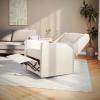 Flash Furniture Cash Swivel Manual Glider Rocker Recliner Chair, USB/USB-C Charging Ports, 270 Degree Swivel, Perfect for Living Room or Nursery, Off-White Boucle(Off-white Boucle)