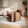 Flash Furniture Cash Swivel Manual Glider Rocker Recliner Chair, USB/USB-C Charging Ports, 270 Degree Swivel, Perfect for Living Room or Nursery, Off-White Boucle(Cognac Leathersoft)