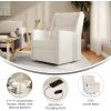 Flash Furniture Cash Swivel Manual Glider Rocker Recliner Chair, USB/USB-C Charging Ports, 270 Degree Swivel, Perfect for Living Room or Nursery, Off-White Boucle(Off-white Boucle)