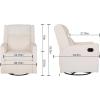 Flash Furniture Cash Swivel Manual Glider Rocker Recliner Chair, USB/USB-C Charging Ports, 270 Degree Swivel, Perfect for Living Room or Nursery, Off-White Boucle(Off-white Boucle)