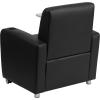 Flash Furniture George LeatherSoft Guest Chair with Tablet Arm, Cup Holder, and Front Wheel Casters, Upholstered Tablet Arm Chair for Offices, Black(Black)