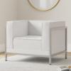 Flash Furniture HERCULES Imagination Series Contemporary Black LeatherSoft Chair with Encasing Frame(Melrose White)