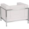 Flash Furniture HERCULES Imagination Series Contemporary Black LeatherSoft Chair with Encasing Frame(Melrose White)