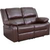 Flash Furniture Harmony Series Brown LeatherSoft Sofa with Two Built-In Recliners(Brown Leathersoft)