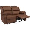 Flash Furniture Harmony Series Brown LeatherSoft Sofa with Two Built-In Recliners(Chocolate Brown Microfiber)