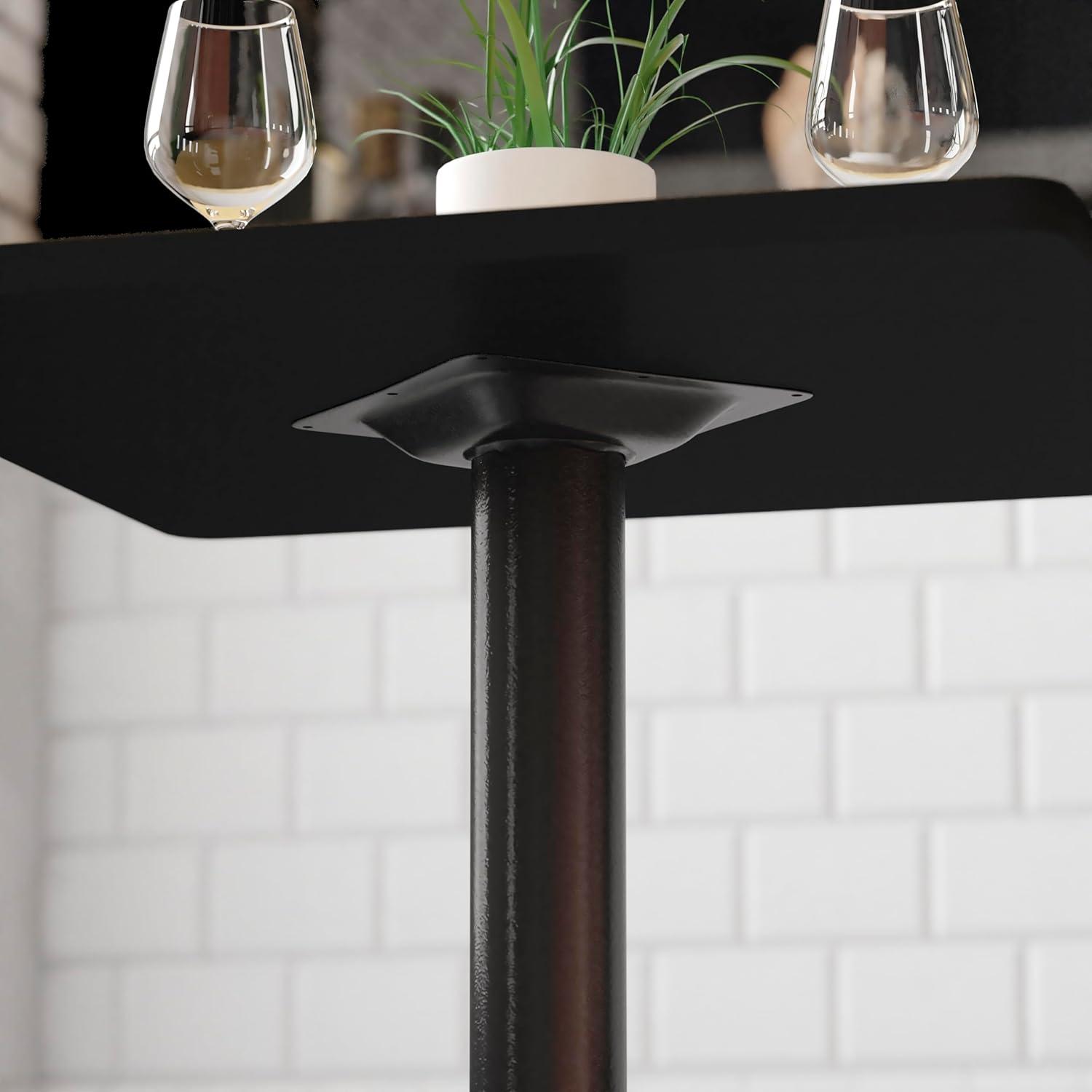 image:imageFlash Furniture Beverly 22 x 22 Restaurant Table XBase with 3 Dia Table Height ColumnBlack