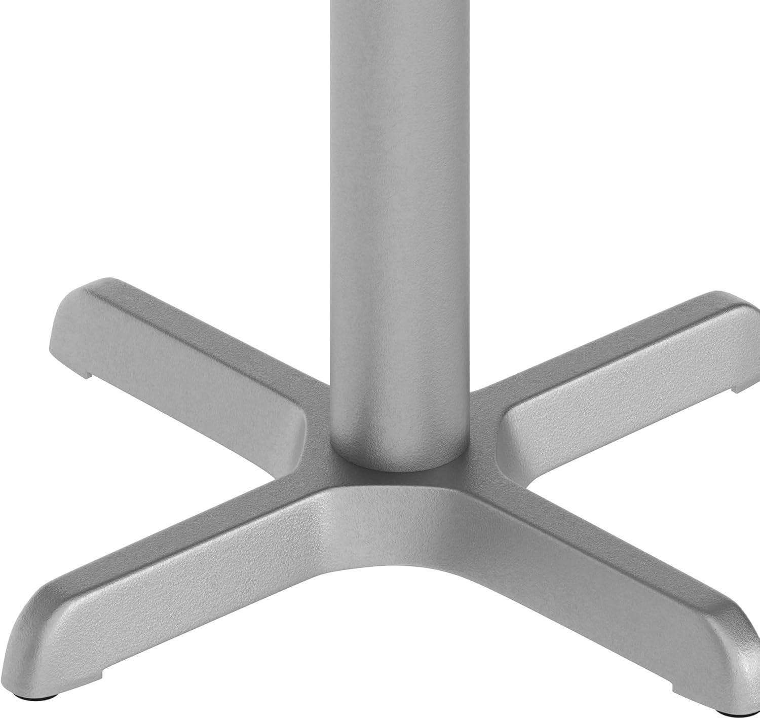 image:imageFlash Furniture Beverly 22 x 22 Restaurant Table XBase with 3 Dia Table Height ColumnSilver
