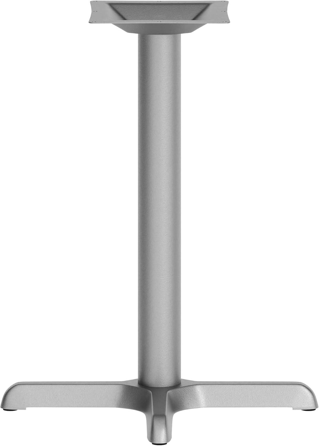 image:imageFlash Furniture Beverly 22 x 22 Restaurant Table XBase with 3 Dia Table Height ColumnSilver