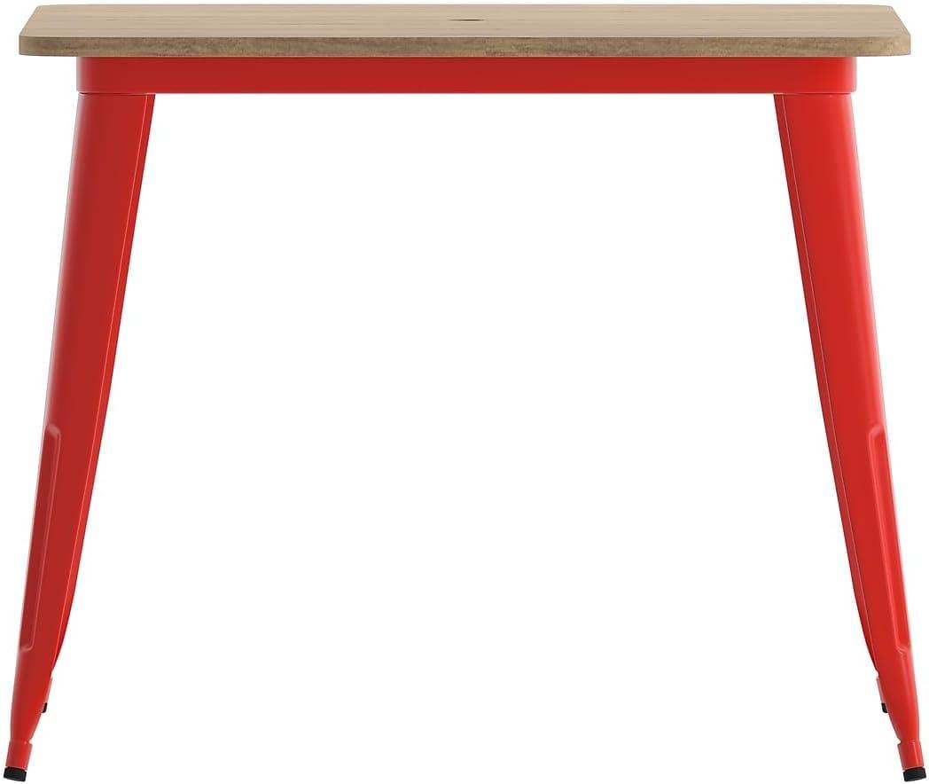 image:imageFlash Furniture Declan Commercial Outdoor Dining Table with Umbrella Hole All Weather Poly Resin Top and Steel Base 36 Square BrownBlackBrownRed