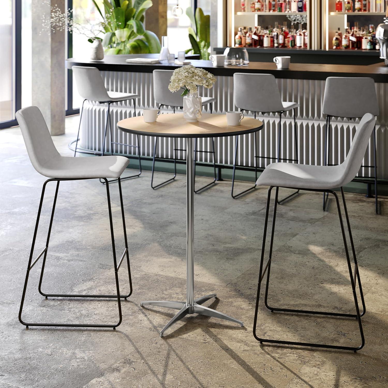 image:imageFlash Furniture Lars 30 Round Wood Cocktail Tables with 30 and 42 Columns Set of 830 in