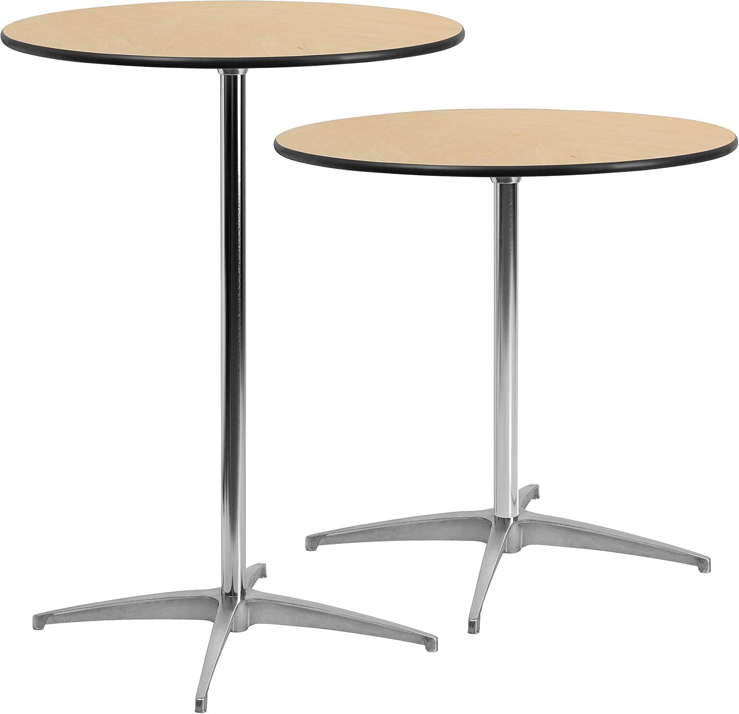 image:imageFlash Furniture Lars 30 Round Wood Cocktail Tables with 30 and 42 Columns Set of 830 in