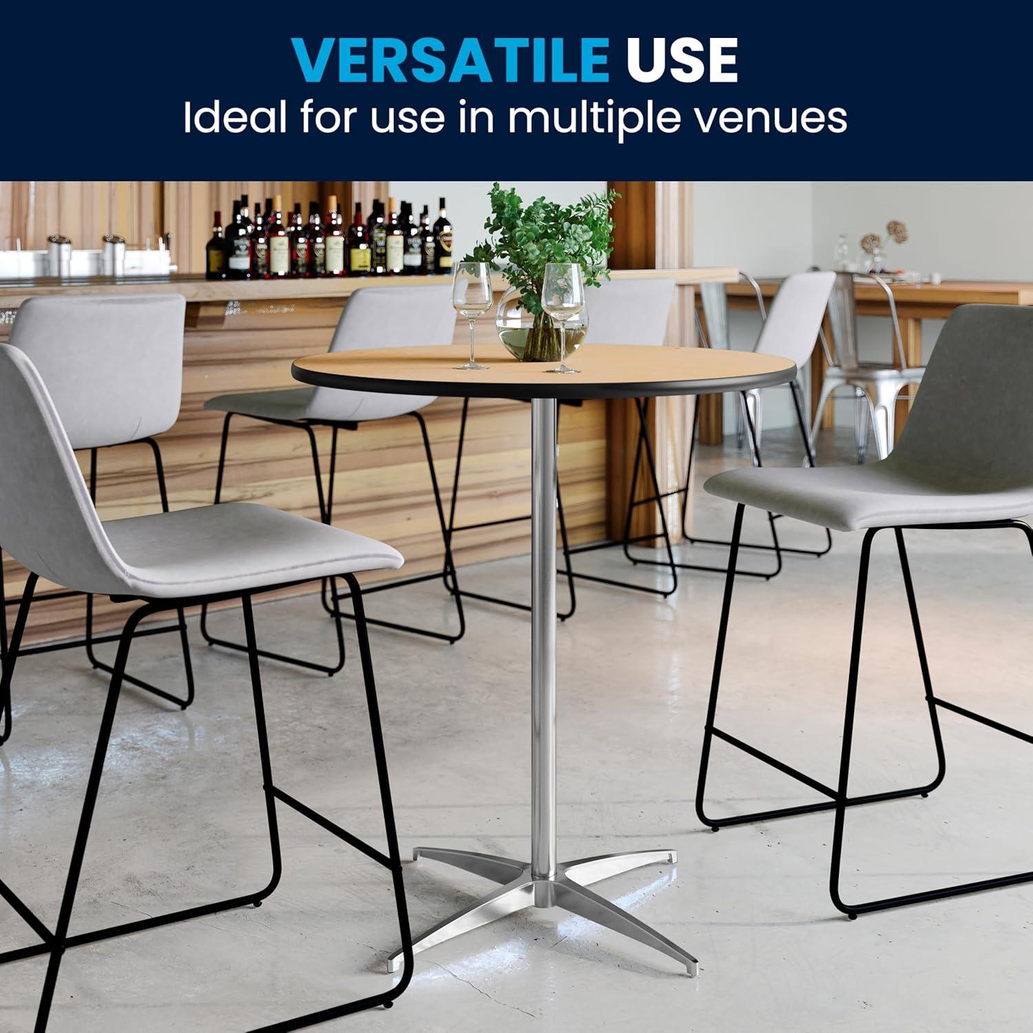 image:imageFlash Furniture Lars 30 Round Wood Cocktail Tables with 30 and 42 Columns Set of 830 in