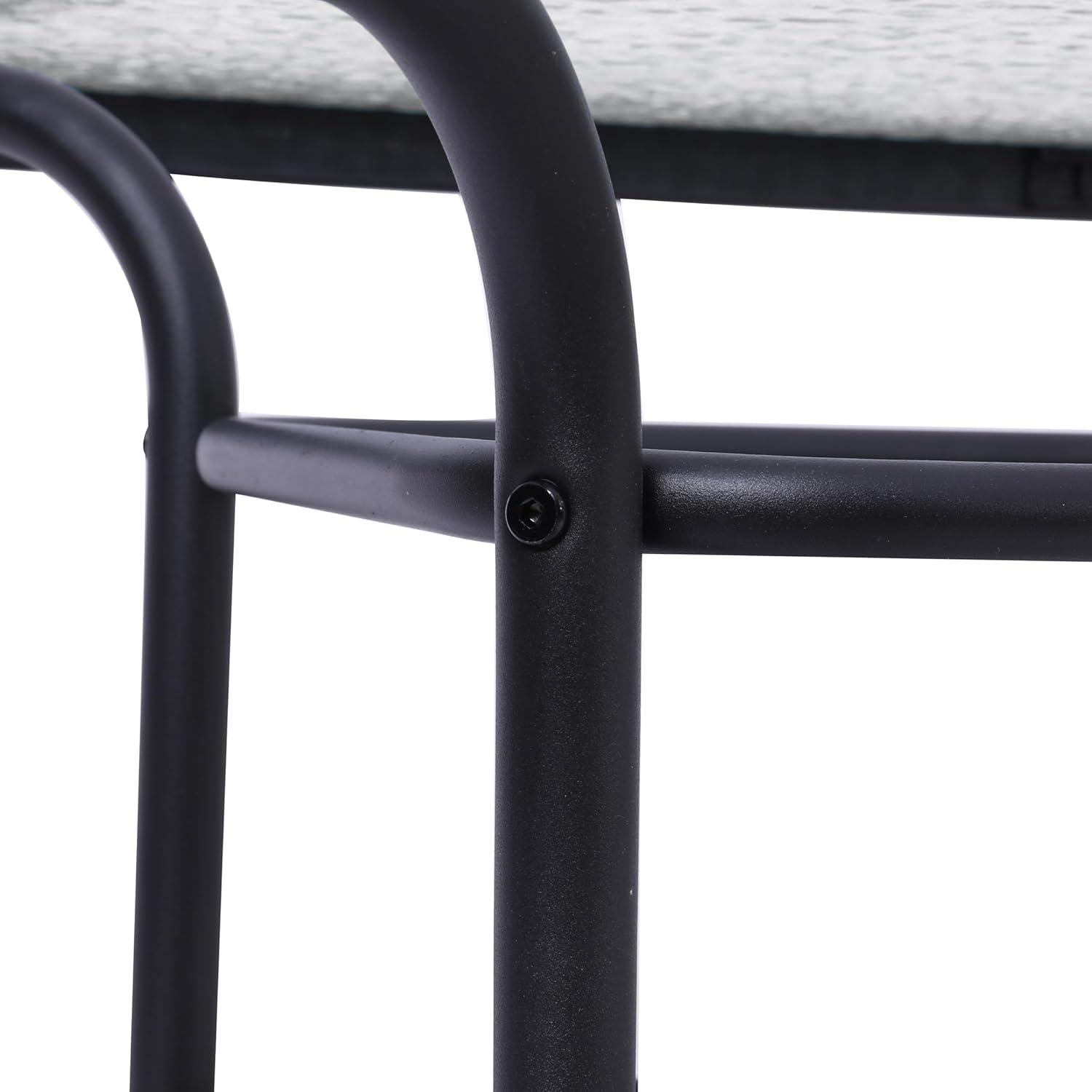image:imageFlash Furniture Tory Rectangle Patio Table with Umbrella Hole Commercial AllWeather Table with Heat Resistant Tempered Glass Steel Tube Frame 275x4725 SilverClear TopBlack Frame